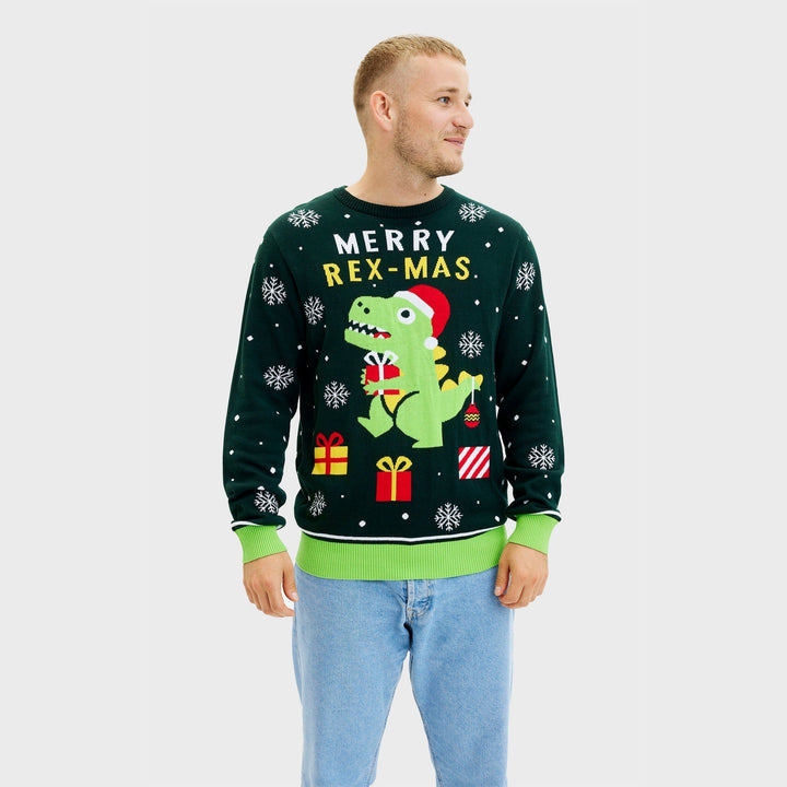 Funny Dino Christmas Tröja Herr
