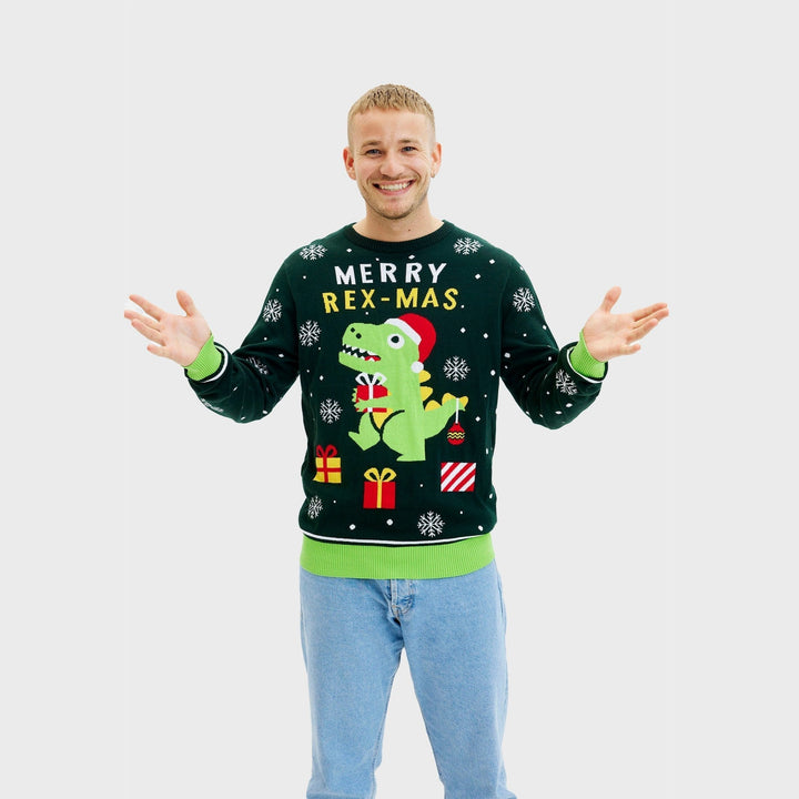 Funny Dino Christmas Tröja Herr