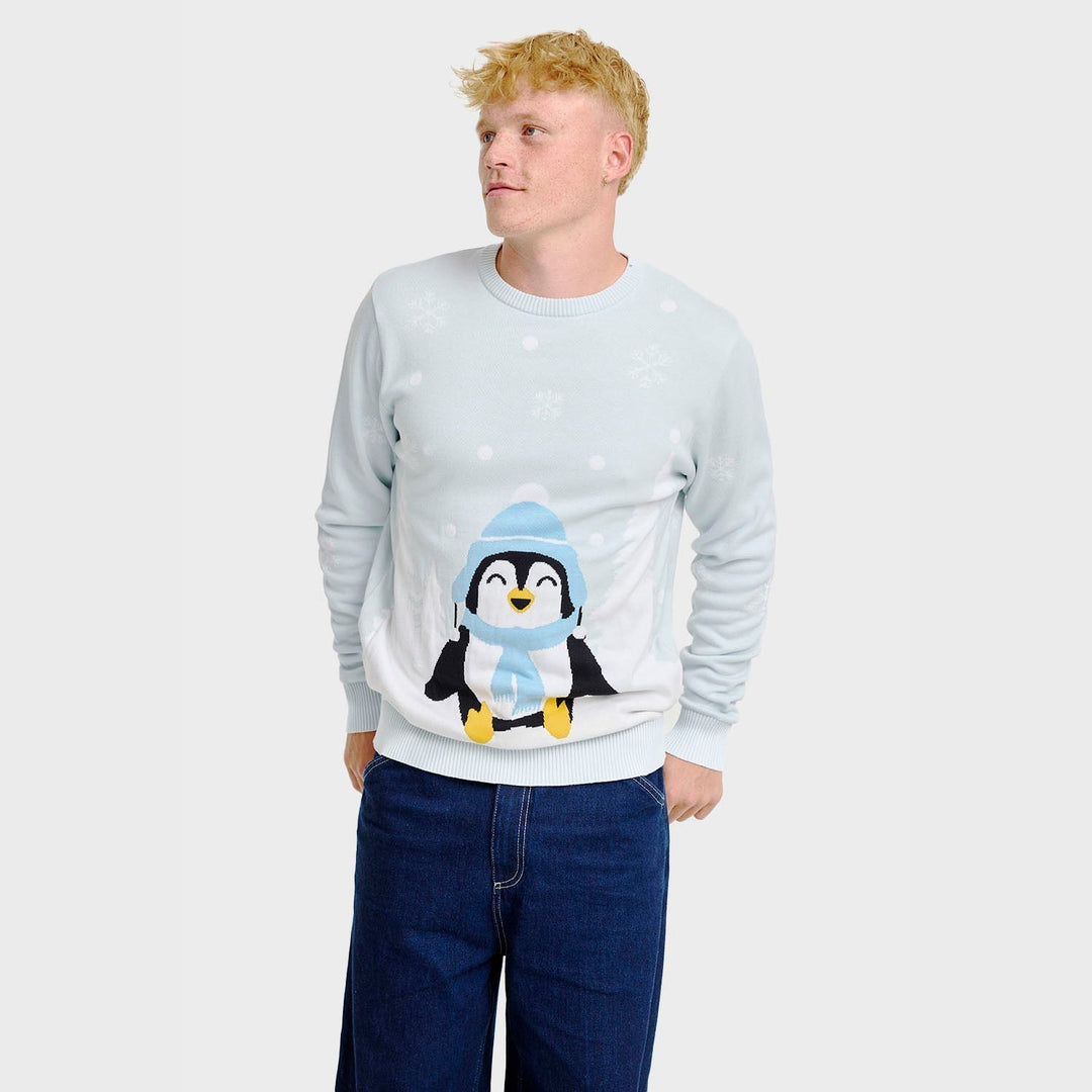 Cute Penguin Christmas Tröja Herr
