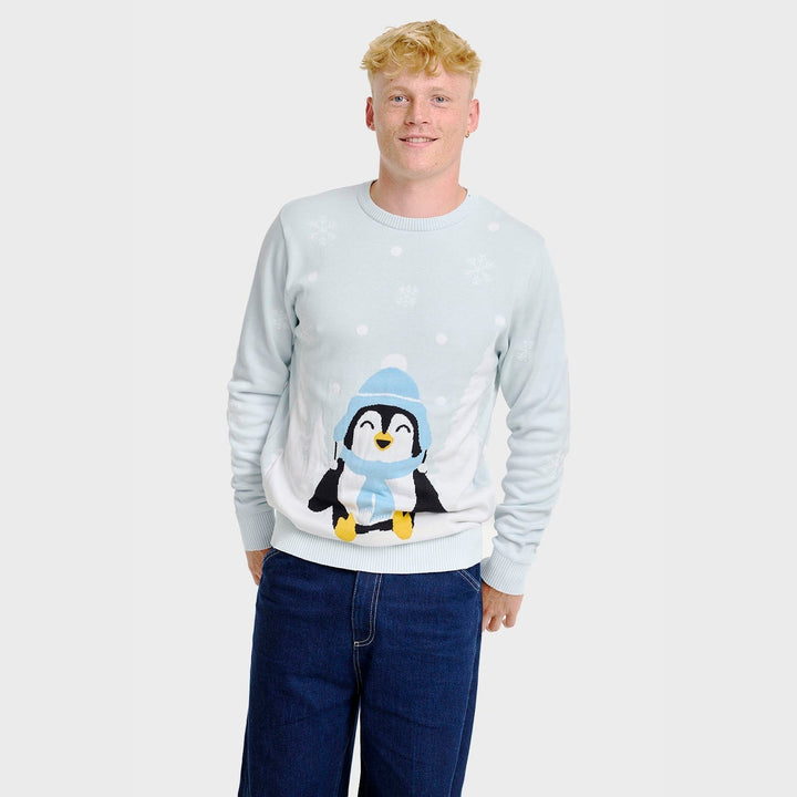 Cute Penguin Christmas Tröja Herr