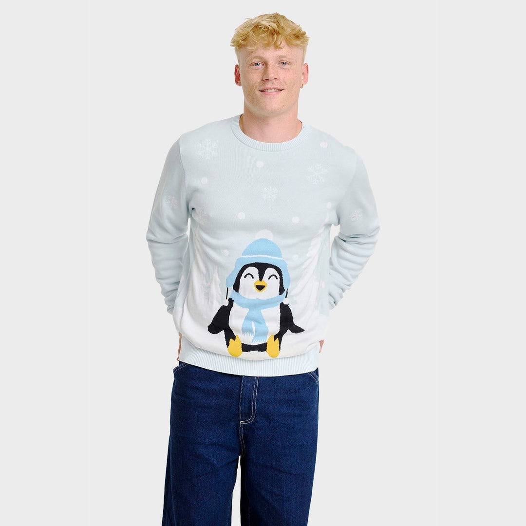 Cute Penguin Christmas Tröja Herr