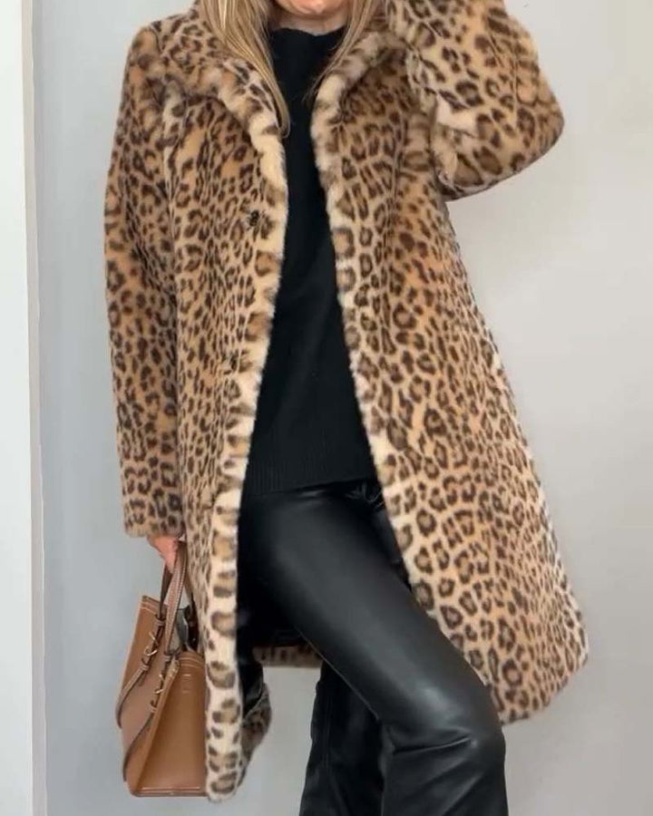 | Leopard Lång mjuk Jacka