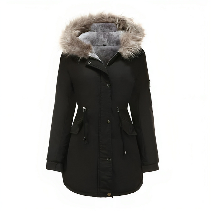 | vinter parka med Vegan Päls för Dam Eco-Friendly Materials