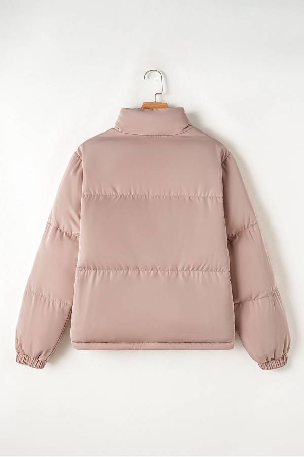 | Rosa Hel Dragkedja quiltad pufferjacka