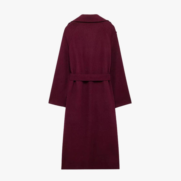 | elegant trenchkappa I Vinröd med Belt