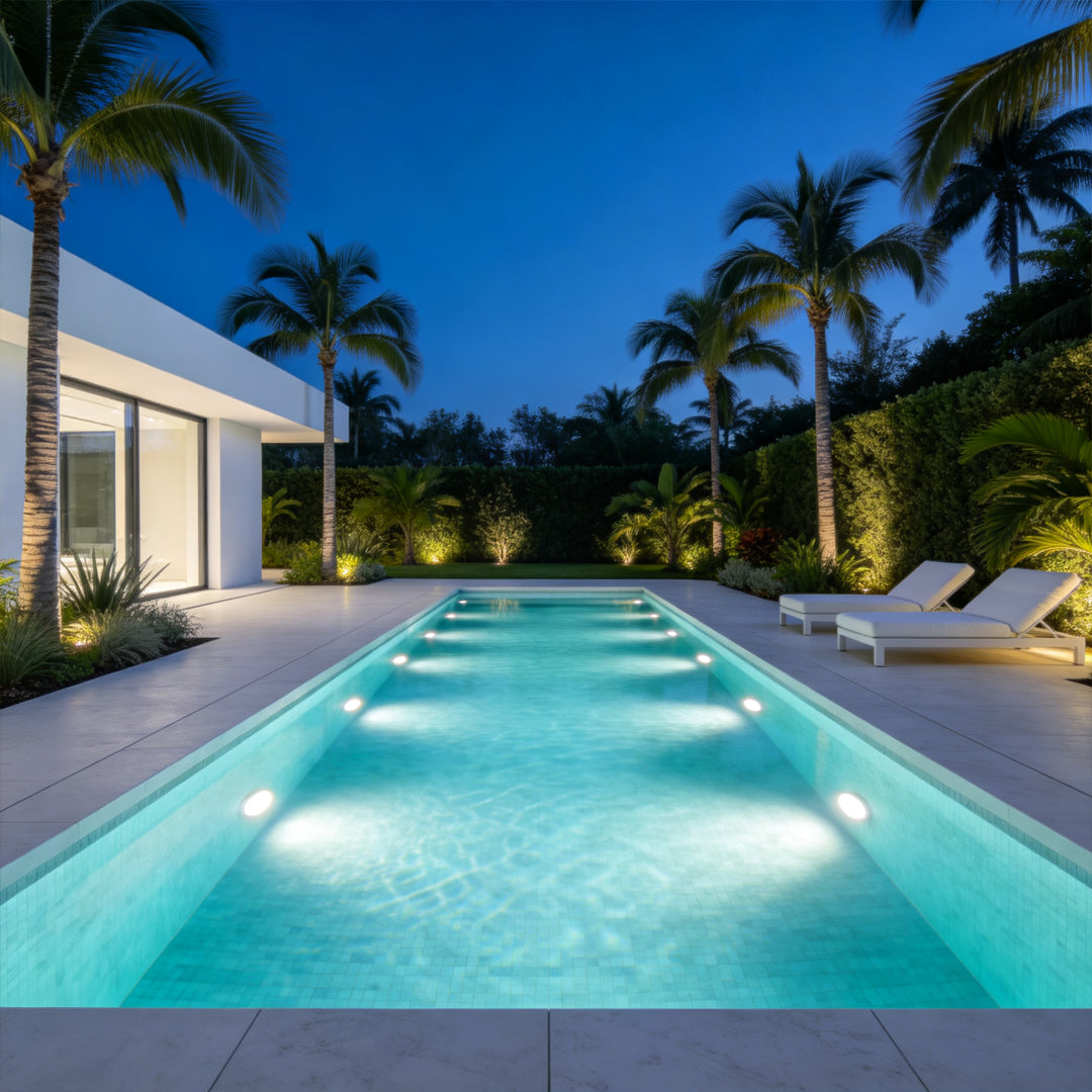 LED Underwater Pool Lights Rostfritt Stål RGB Ljus