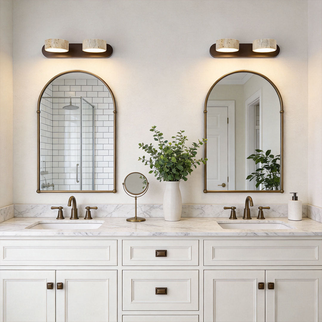 Vanity Bar Light Sconce Japansk Vintage Travertin LED Lampa
