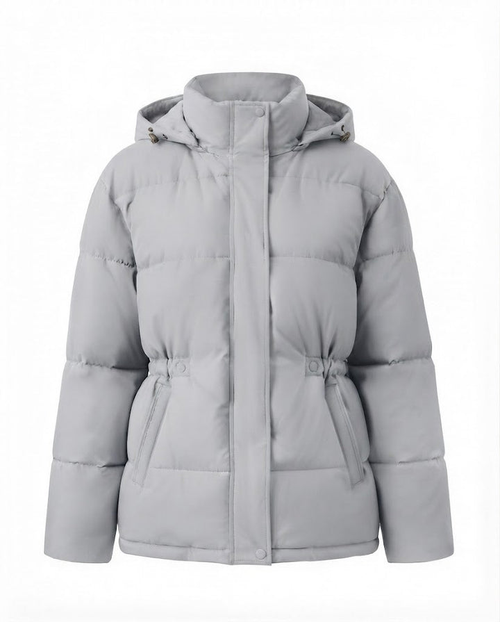Dam Oversize Quiltad med Huva Jacka med Värmande Thermo Padding
