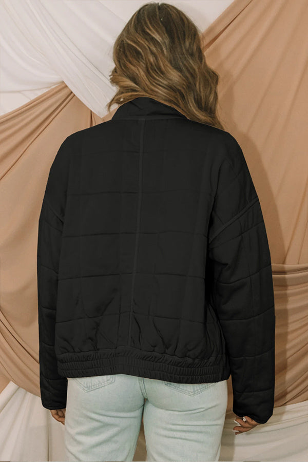 | Fäst Ficka quiltad Jacka Crop