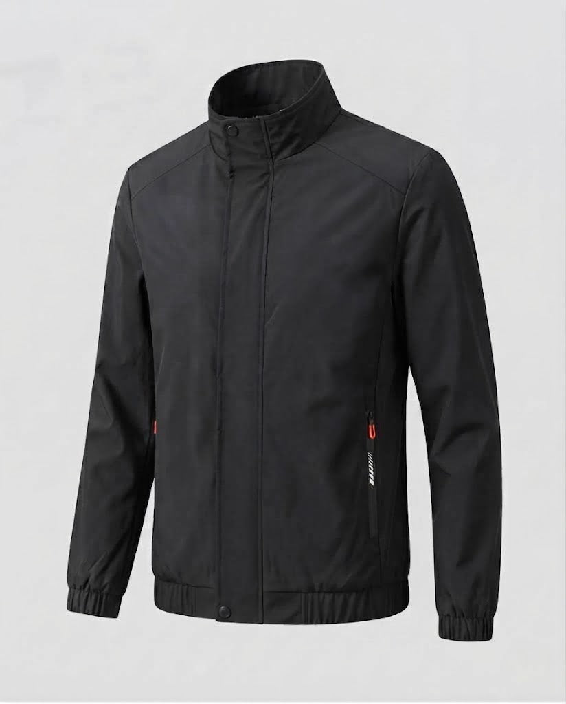 Herr Fashionable Övergångs Jacka med Praktisk Zippered Fickor