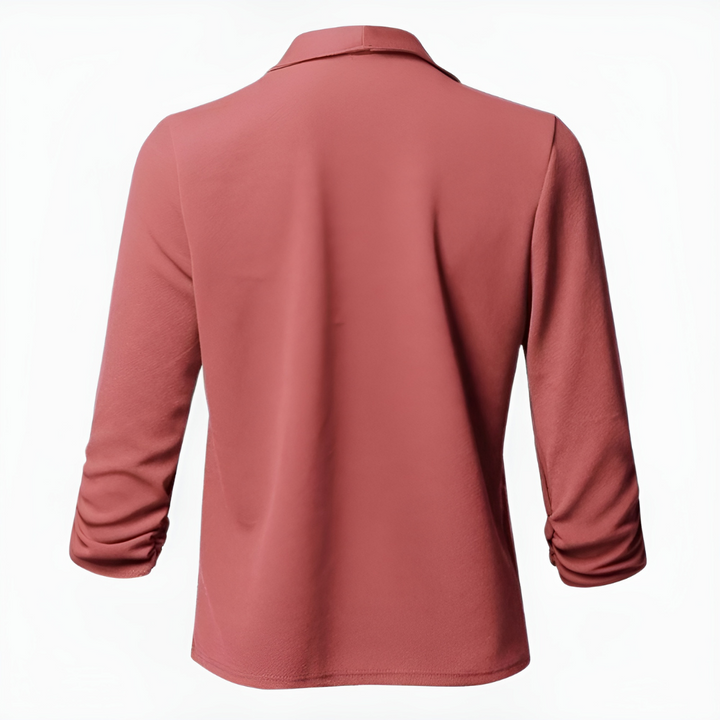Dam avslappnad öppen front kontor blazer