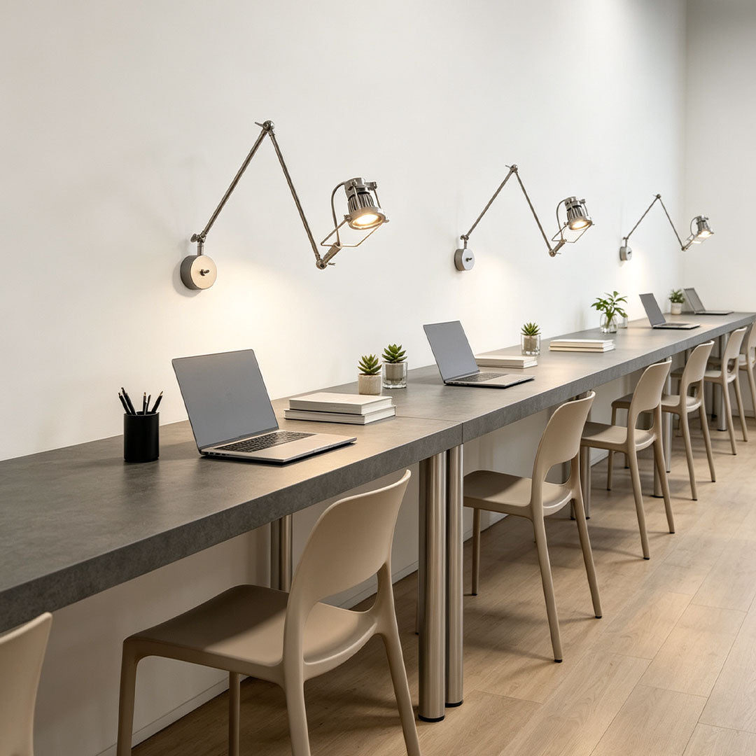 Nickel Swing Arm Sconce Industriell Justerbar LED-lampa