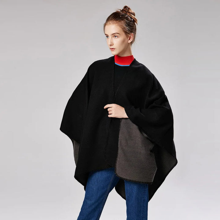 | värmer Poncho med Flowing Skärning