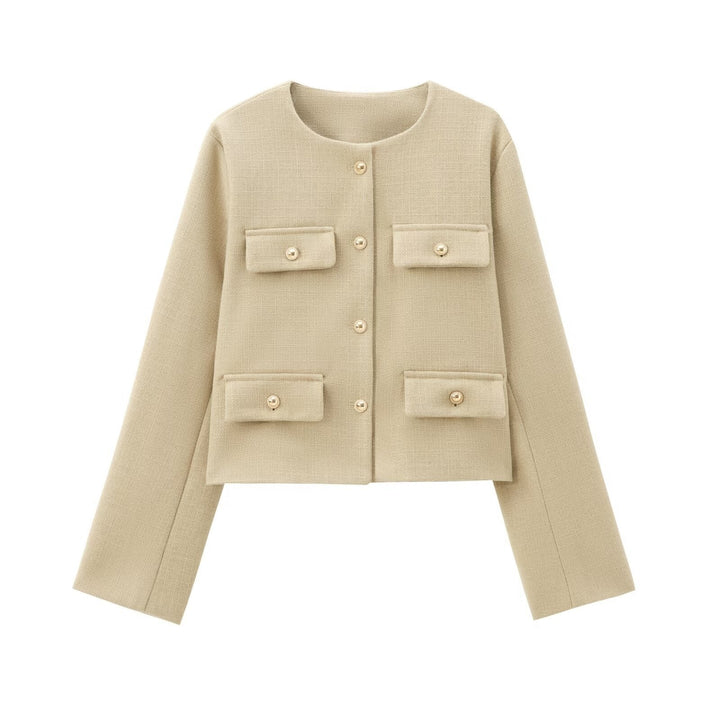 | Neck Enfärgad Single-Breasted Jacka