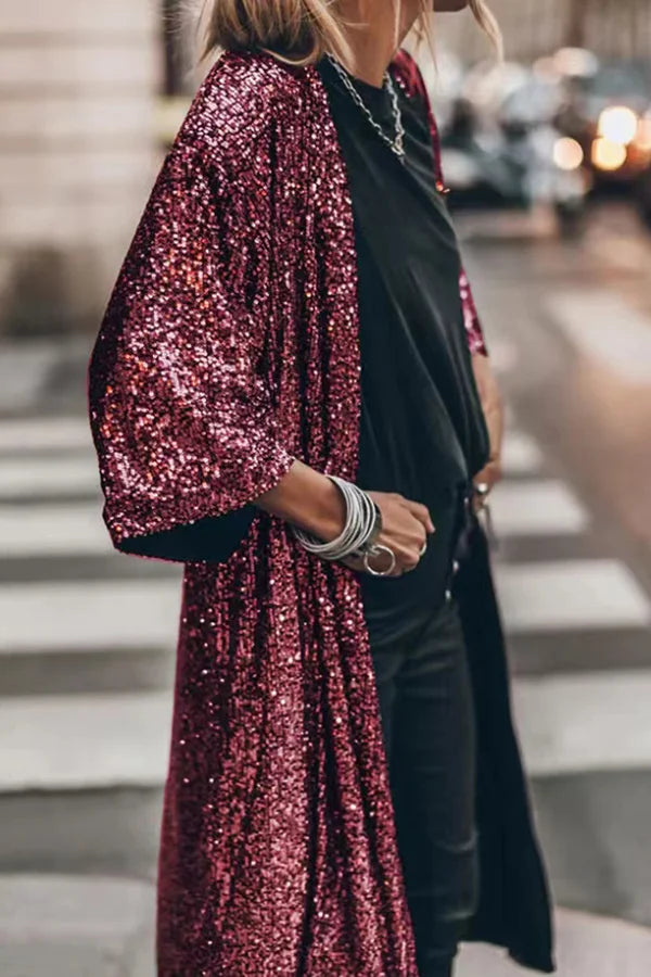 | Jacka i vindtät stickad med Sequins Suzie