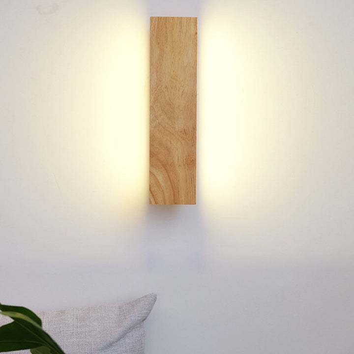 [Öppen Låda] Rotera Minimalistisk Rektangulär Trä LED Vägglampa Väggbelysning Armatur