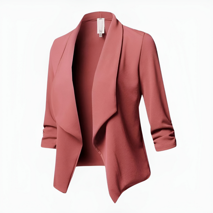 Dam avslappnad öppen front kontor blazer