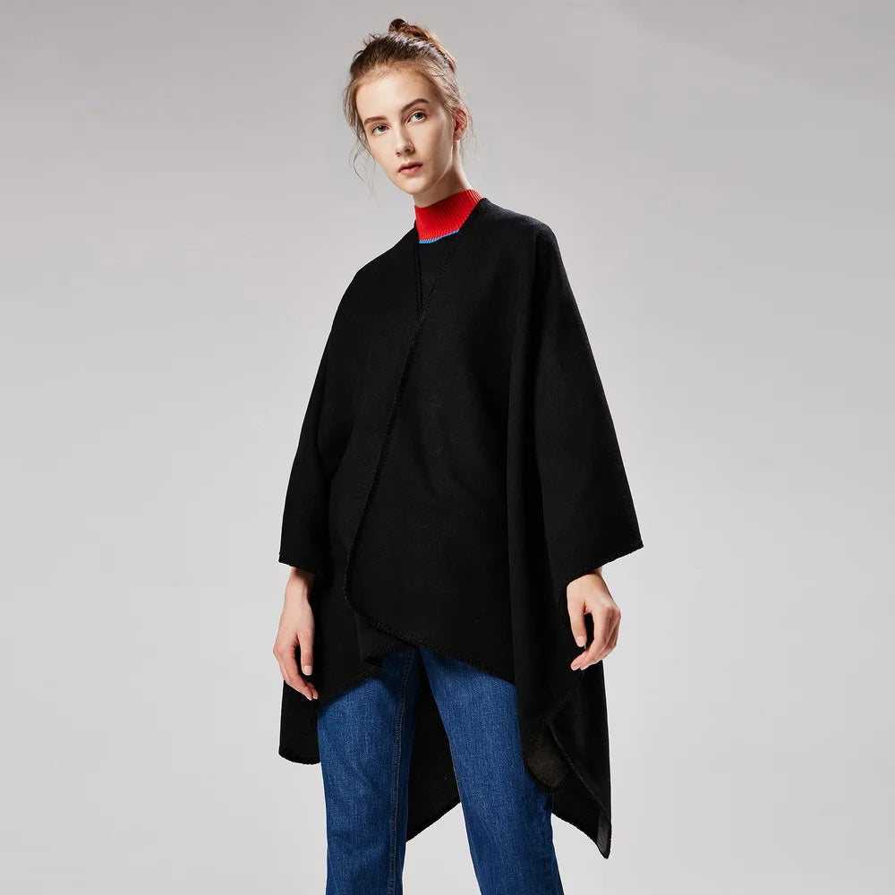 | värmer Poncho med Flowing Skärning