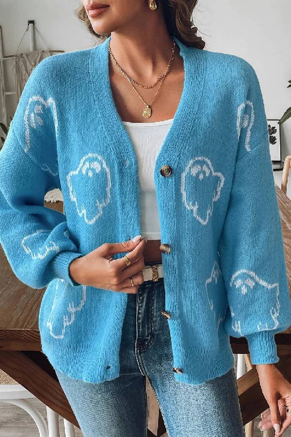 | Lös casual Cartoon Jacquard Jacka