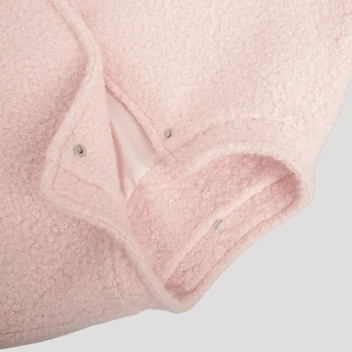 | Dam Boucle Teddy bomberjacka rosa med dragkedja