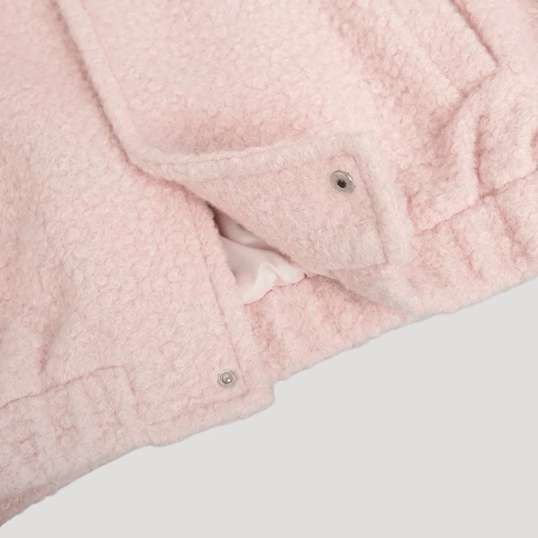 | Dam Boucle Teddy bomberjacka rosa med dragkedja