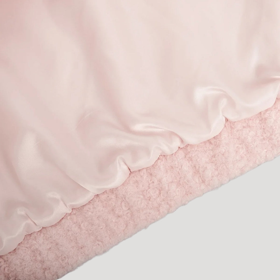 | Dam Boucle Teddy bomberjacka rosa med dragkedja