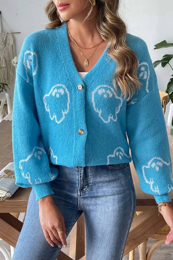 | Lös casual Cartoon Jacquard Jacka