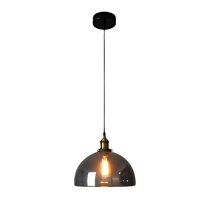 [Öppen Låda] Retro Kreativ Glas Elektropläterad Rökgrå Industriell Pendellampa