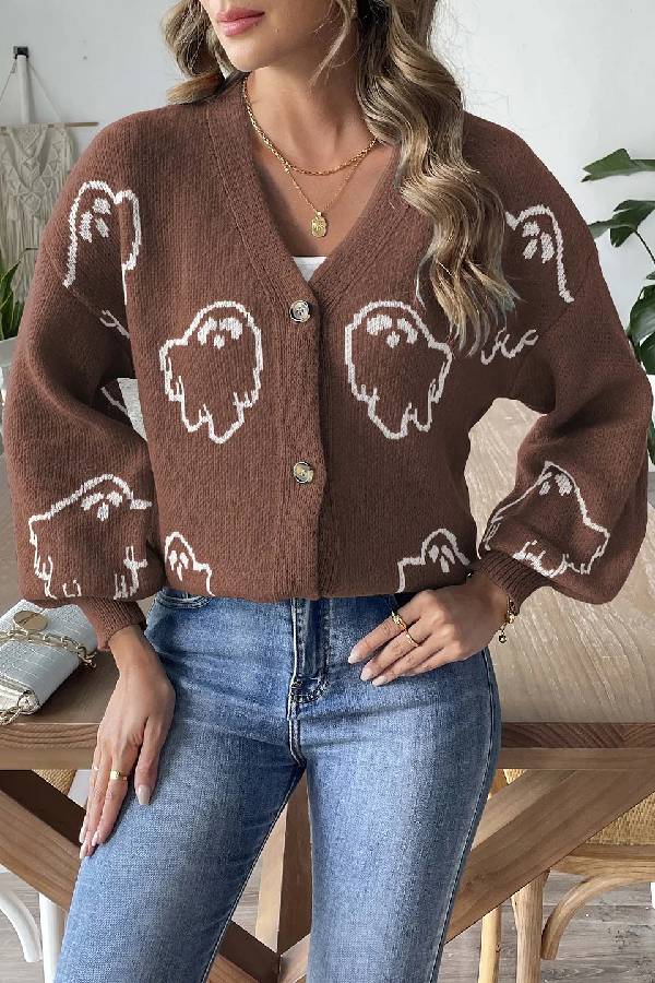 | Lös casual Cartoon Jacquard Jacka