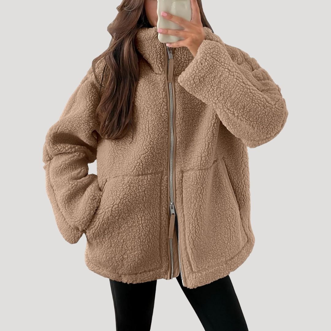 | Dam Fleece Teddy Zip-Up Fluffy vinterjacka