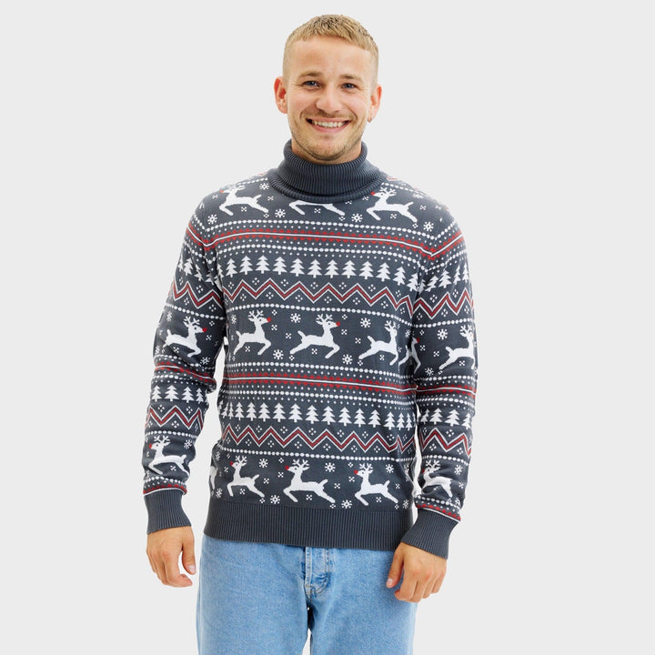Stilren Highneck Christmas Tröja Herr