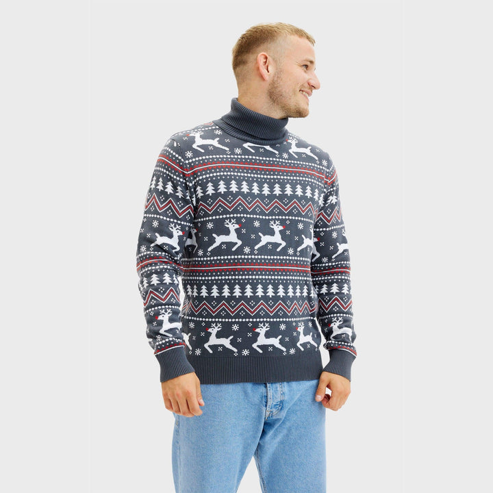 Stilren Highneck Christmas Tröja Herr