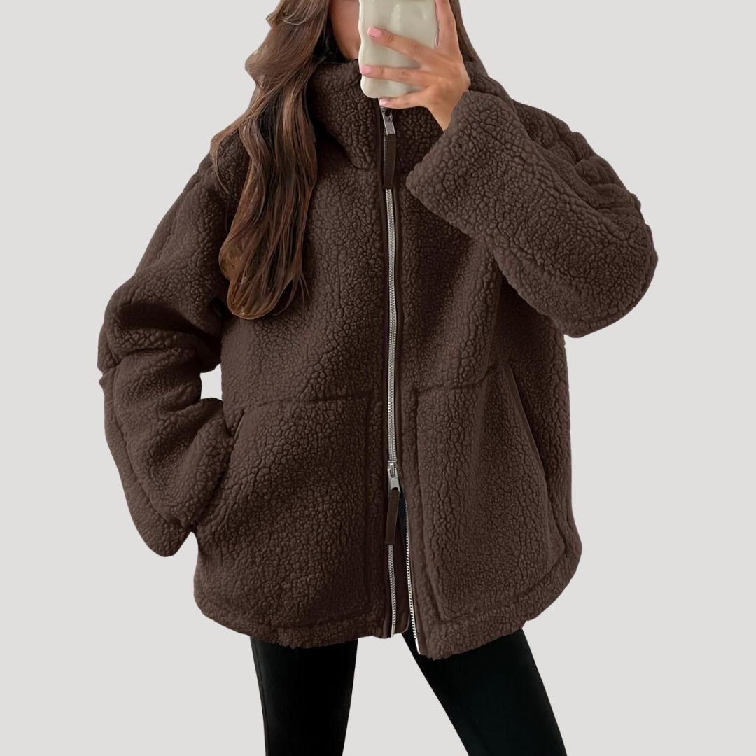 | Dam Fleece Teddy Zip-Up Fluffy vinterjacka