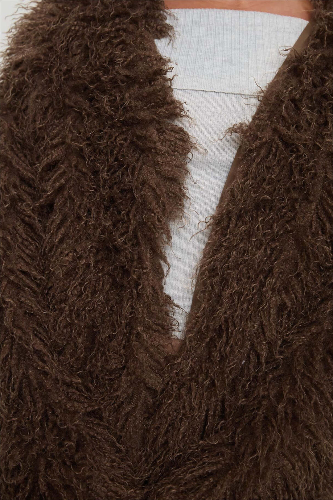 | Fluffy Brun Fusk Päls oversize Jacka