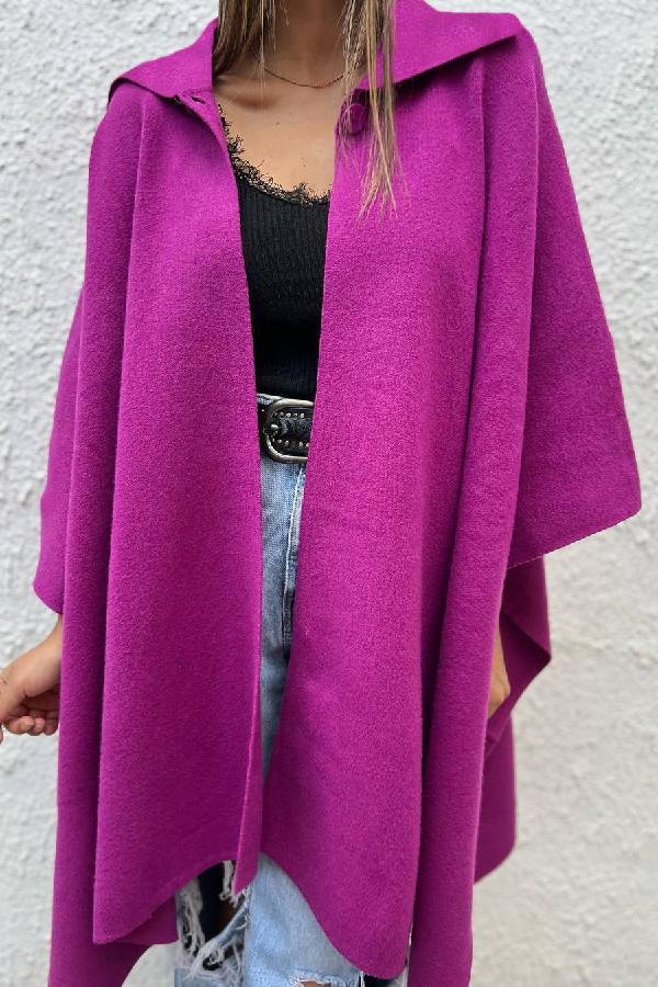 | Färg casual Cardigan Lös Single-Button Windbreaker Jacka