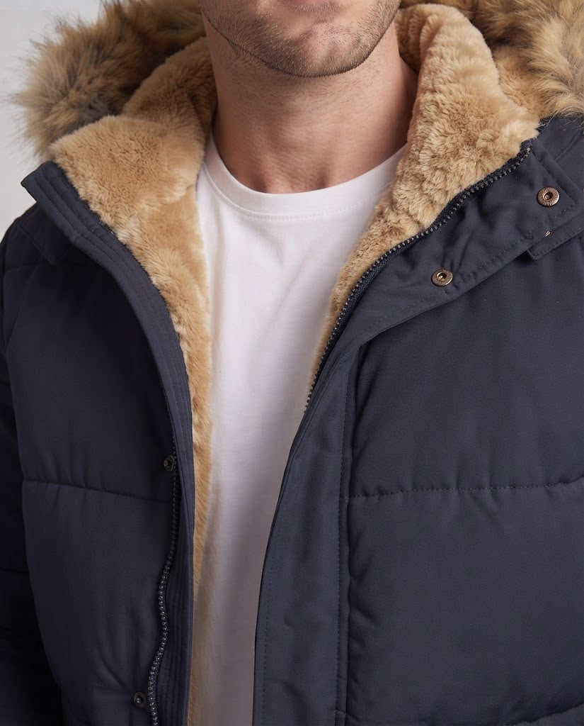 Herr Vinter Jacka med Faux Fur Foder
