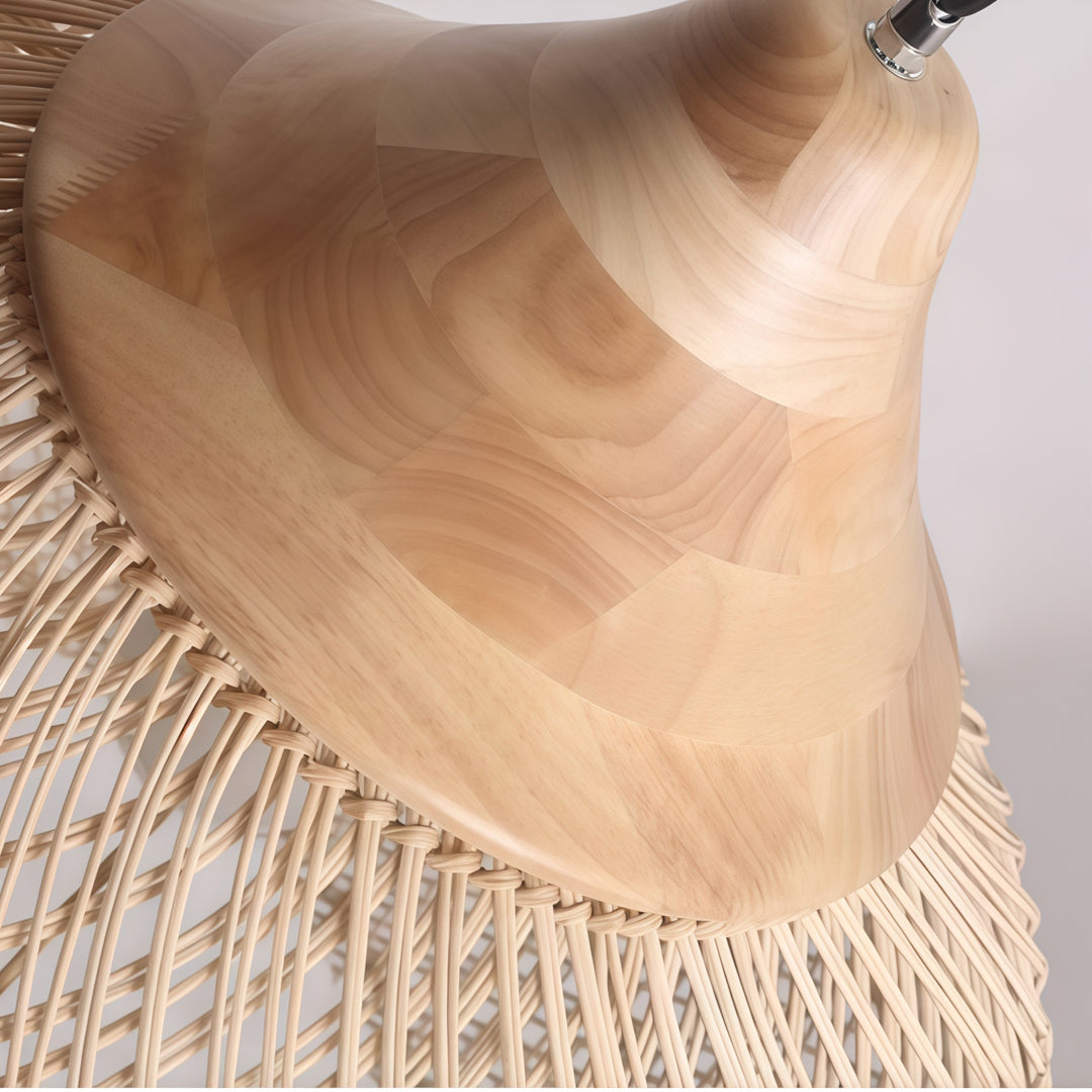 Vävda Ljuskronor Wabi-Sabi Rattan Taklampa