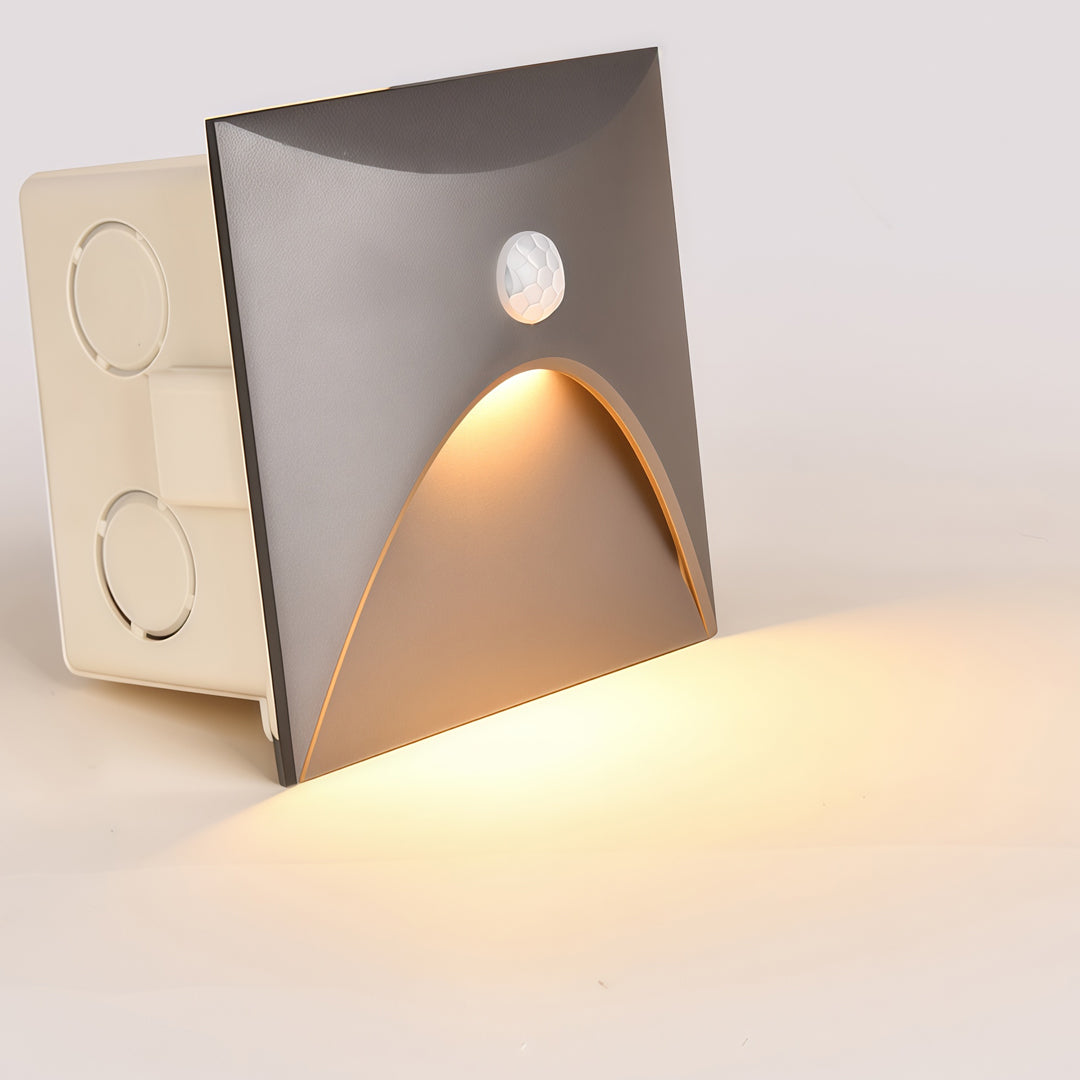 【4 ST】LED Steglampa med Rörelsesensor Vattentålig Lampa