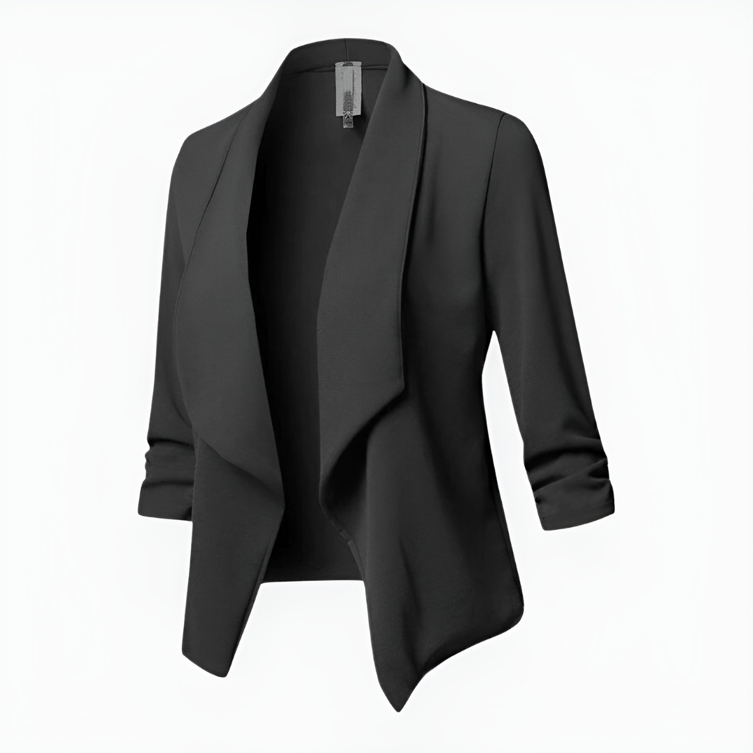 Dam avslappnad öppen front kontor blazer