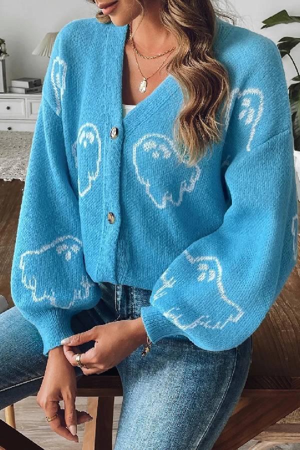 | Lös casual Cartoon Jacquard Jacka