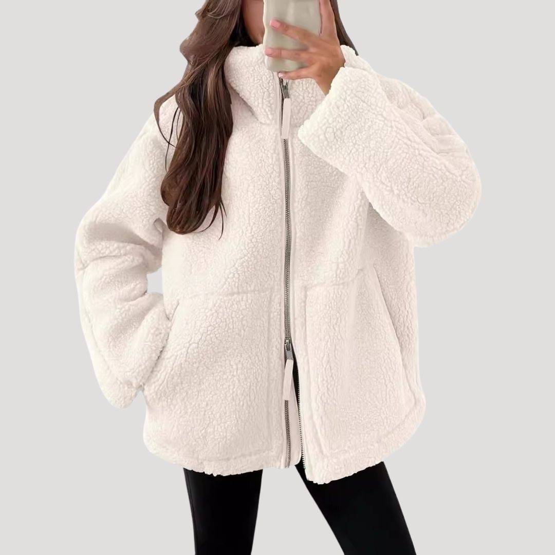 | Dam Fleece Teddy Zip-Up Fluffy vinterjacka