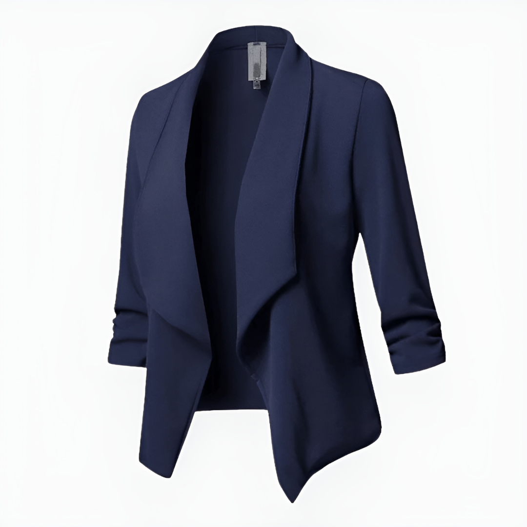 Dam avslappnad öppen front kontor blazer