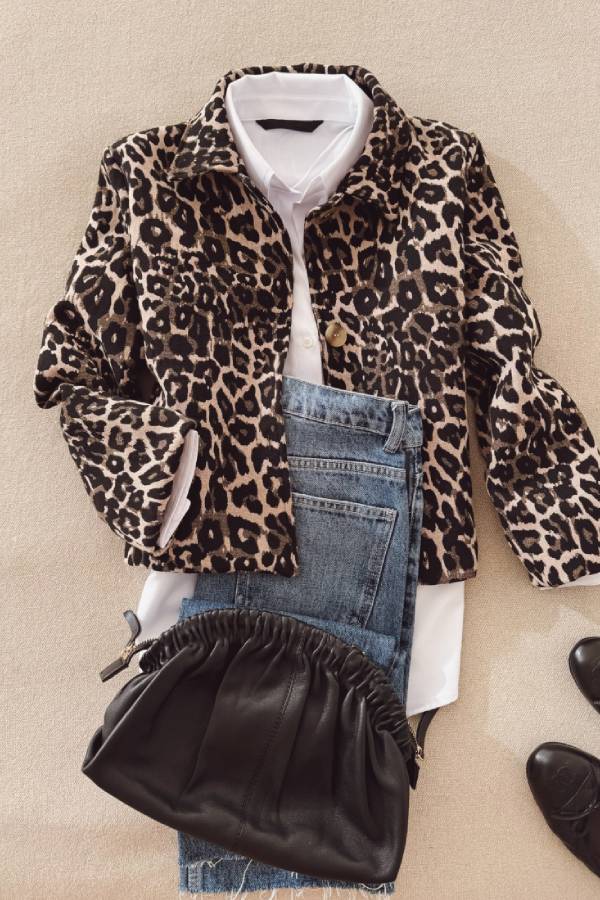| Cropped Leopard Jacka