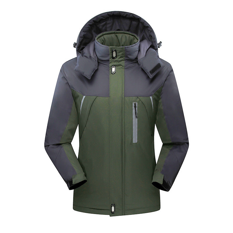 Herr vattentät isolerad softshell Ski Jacka med avtagbar huva och Flera Fickor