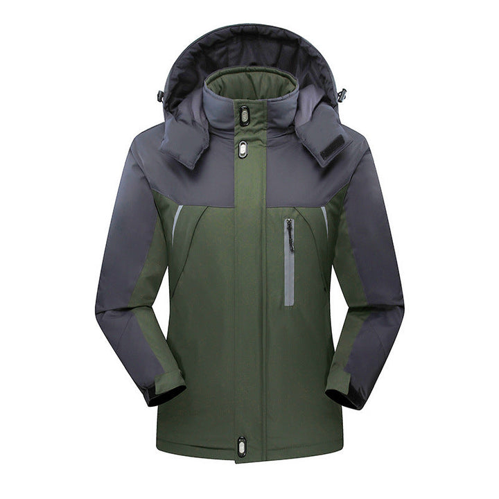 Herr vattentät isolerad softshell Ski Jacka med avtagbar huva och Flera Fickor