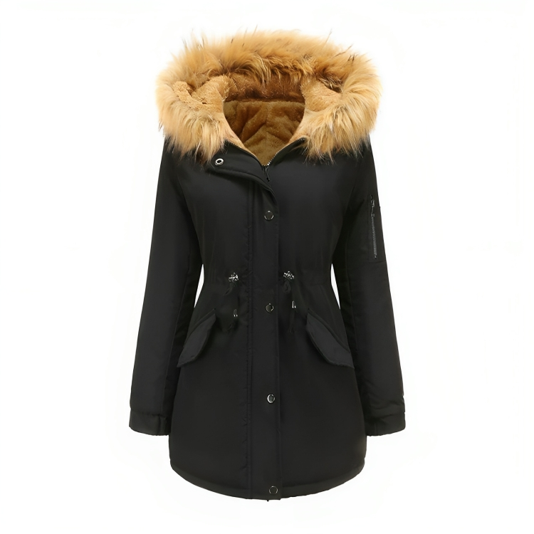 | vinter parka med Vegan Päls för Dam Eco-Friendly Materials