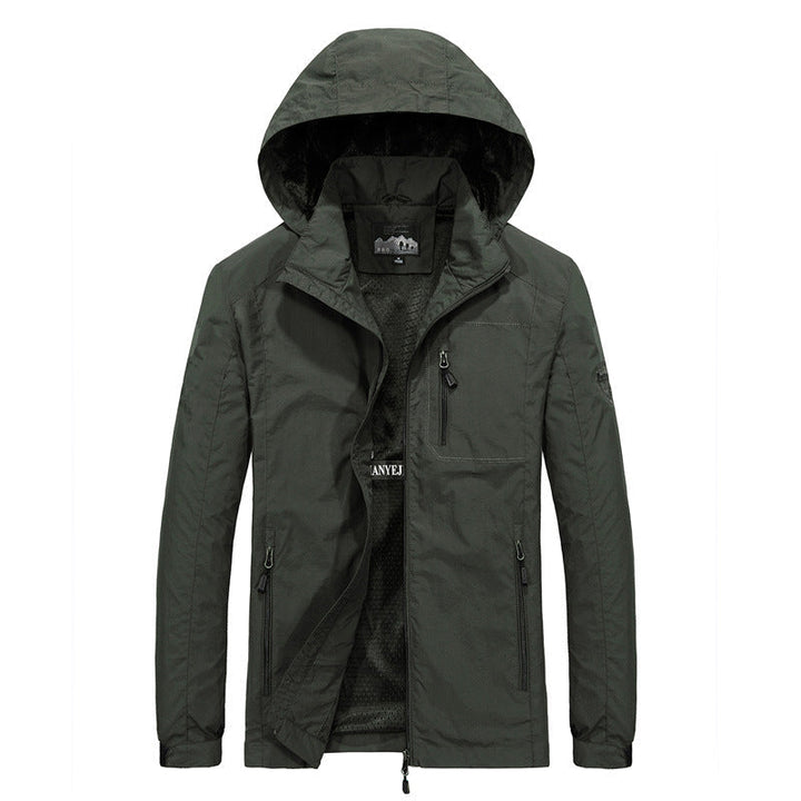 Herr ventilerande softshell Hybrid Jacka med huva, Micro fleecefoder och Dragkedja bröstficka