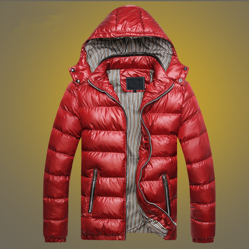 Herr vadderad quiltad Expedition Jacka med Fur-Lined Huva och Front Mix Fickor