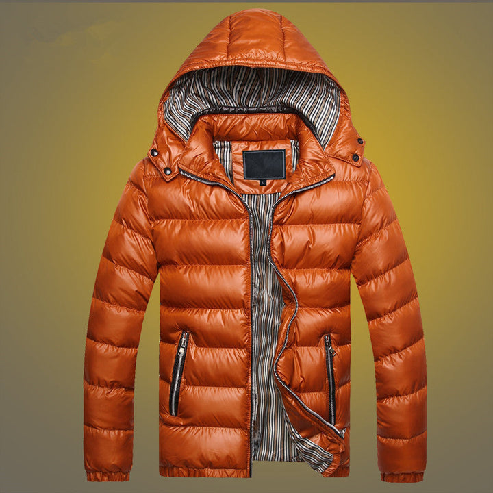 Herr vadderad quiltad Expedition Jacka med Fur-Lined Huva och Front Mix Fickor