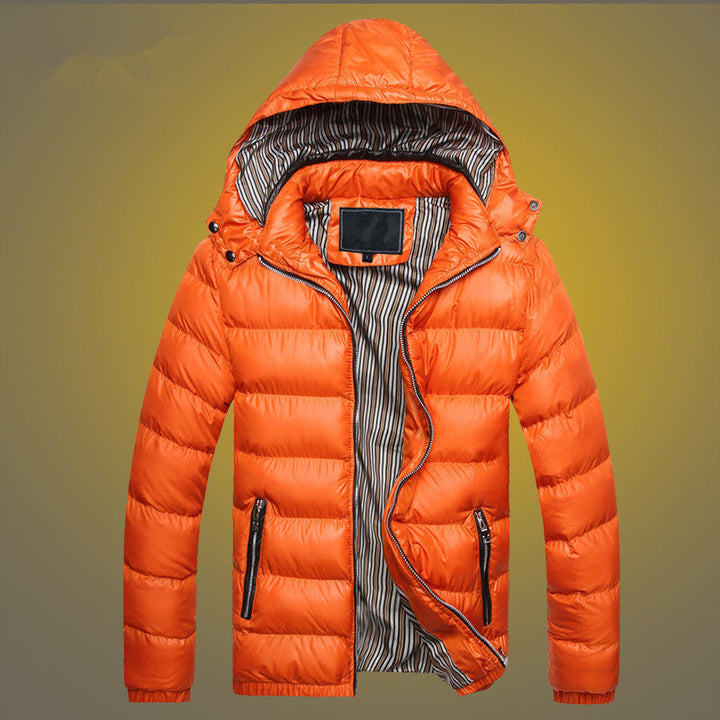 Herr vadderad quiltad Expedition Jacka med Fur-Lined Huva och Front Mix Fickor